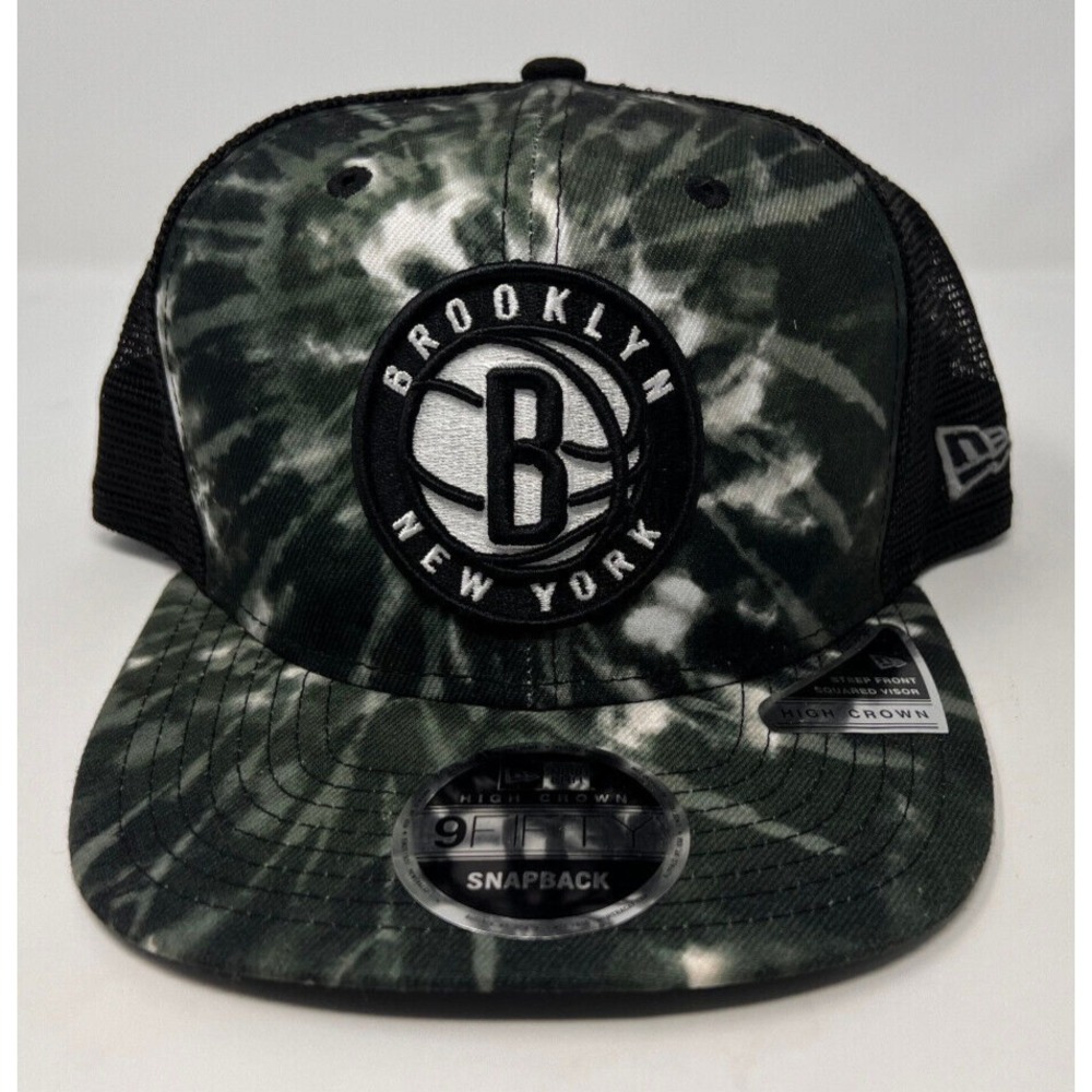 NEW ERA 9 FIFTY NBA BROOKLYN NETS TIE DYE MESH SNAPBACK MEN HAT BLACK HIGH CROWN